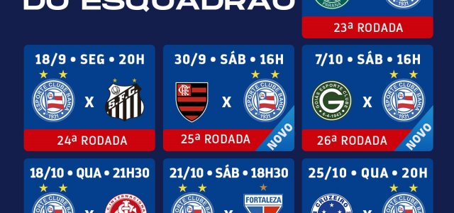 CBF detalha dez primeiras rodadas da Série A do Brasileiro; confira  informações dos jogos do Bahia - Notícias - Galáticos Online