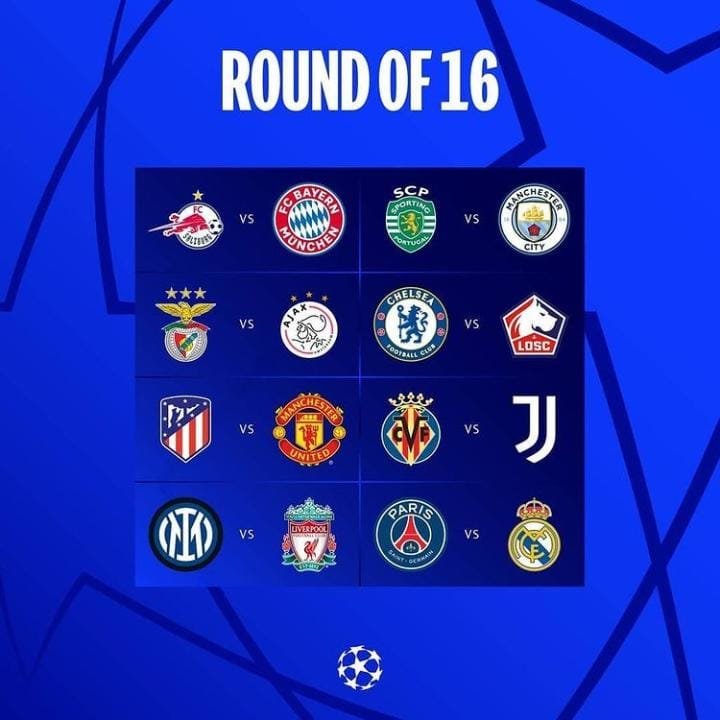 Definidos os jogos das oitavas de final da Champions 2021-22