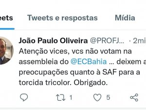 Ex-auditor do TJD-BA provoca o Vitória ao comentar SAF do Bahia