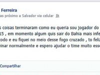Pelo twitter, lateral confirma permanência no Bahia até 2015