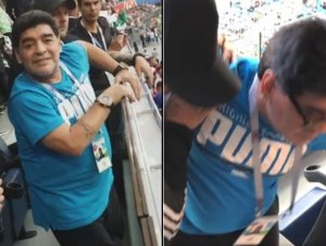 Maradona passa do ponto e sai carregado; assista