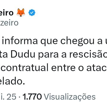 Cruzeiro anuncia rescisão contratual com atacante Dudu