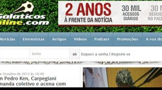 Imagem Imprensa e cartolas aprovam novo layout do Galáticos Online