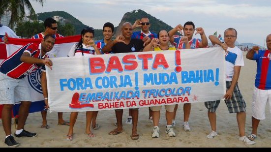 Imagem “#ForaMGF”: protesto alcança Rio de Janeiro e diretoria do Bahia está por um fio
