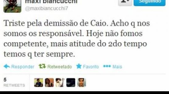 Imagem Maxi lamenta demissão de Caio Jr. em rede social