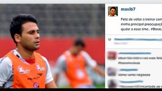 Imagem Maxi comemora volta aos treinos numa rede social