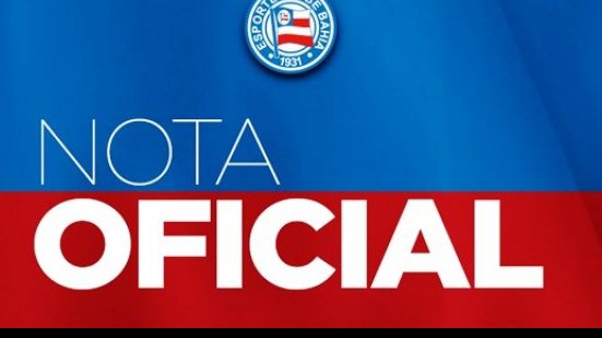 Imagem Bahia divulga nota afirmando que não sabia do processo de Júnior