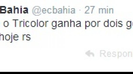 Imagem Twitter do Bahia faz gozação com triunfo sobre Vitória