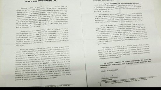 Imagem Nota de luto: sindicato de árbitros dispara contra escolha de juízes das finais