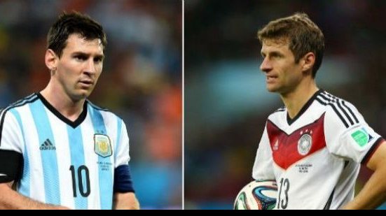 Imagem  Argentina e Alemanha brigam pelo título da Copa do Mundo neste domingo (13)