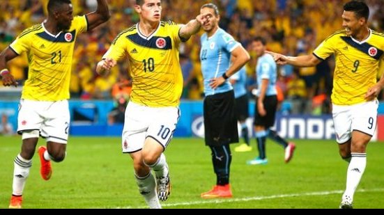 Imagem Gol de James Rodríguez contra o Uruguai é eleito o mais bonito da Copa