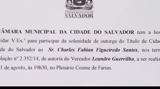 Imagem Técnico interino do Bahia, Charles receberá título de cidadão soteropolitano