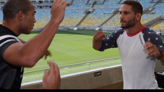 Imagem José Aldo e Chad Mendes se desentendem em evento promocional do UFC