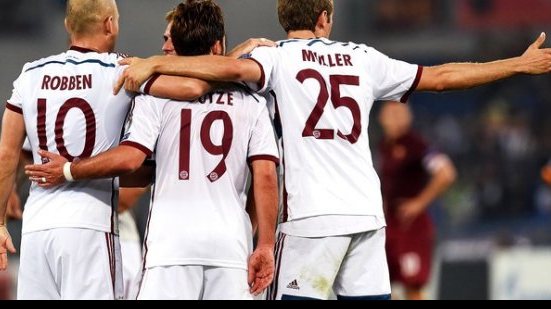 Imagem Champions: Bayern faz 7 a 1 no Roma e lembra Seleção