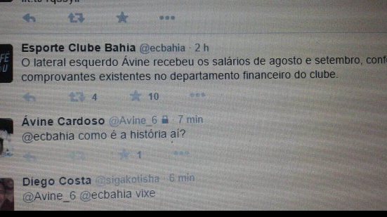 Imagem Ávine desmente assessoria do Bahia após ataque ao Galáticos Online