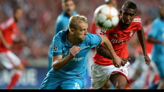 Imagem Com Talisca, Benfica é derrotado pelo Zenit e é eliminado da Champions