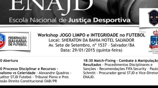 Imagem STJD realiza Workshop "Jogo Limpo e Integridade no Futebol" em Salvador