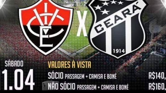 Imagem Maior Organizada do Ceará provoca Vitória com escudo &#039;Vice&#039;
