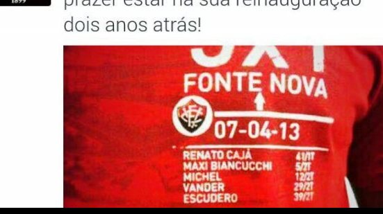 Imagem Vitória provoca tricolores ao parabenizar Fonte Nova em rede social