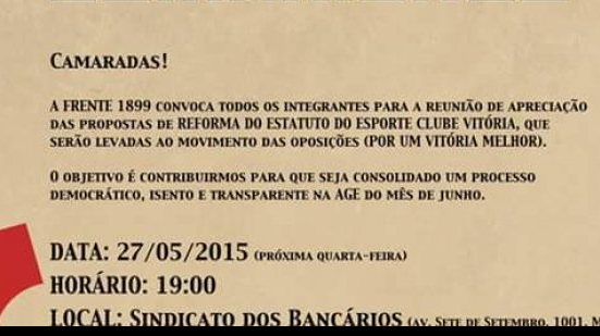 Imagem  Oposição do Vitória se reúne para discutir reforma do estatuto do clube
