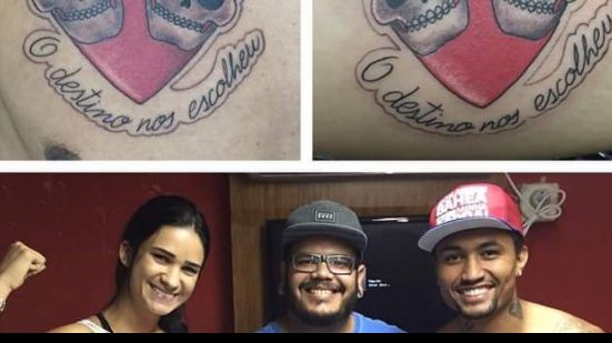 Imagem O amor é lindo: Kieza e musa do Vitória fazem tatuagem para celebrar união