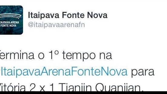 Imagem  Twitter da Arena "pisa na bola" com o Vitória e solta um "BoraBahêa"