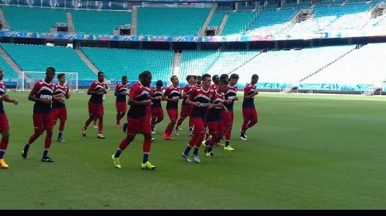 Imagem Com treino na Fonte, Bahia encerra preparação para enfrentar o Confiança