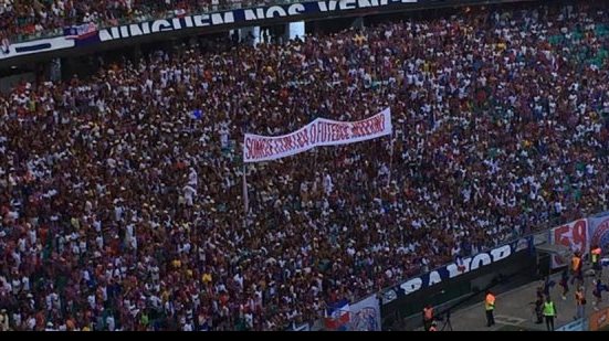 Imagem “Somos contra o futebol moderno”, protesta organizada do Bahia