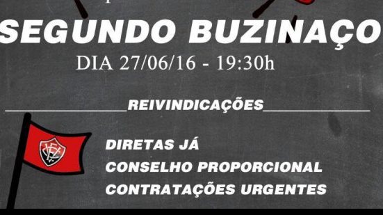 Imagem Torcida do Vitória fará protesto hoje pedindo contratações e eleições diretas