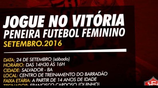 Imagem Vitória realiza peneira para time feminino na Toca