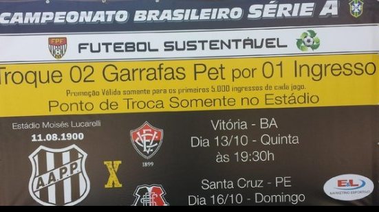 Imagem  Ponte Preta e Sport fazem promoção para duelo contra o Vitória