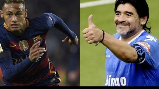 Imagem Em jogo amistoso, Maradona declara: "Neymar me encanta"