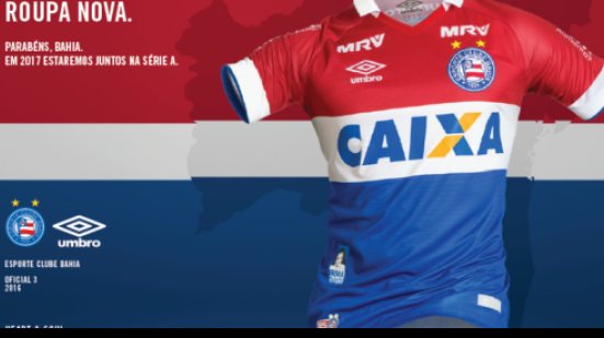 Imagem Bahia anuncia venda de uniforme comemorativo ao acesso