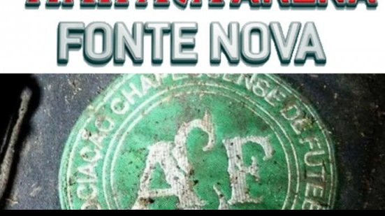 Imagem Arena Fonte Nova faz homenagem a Chapecoense