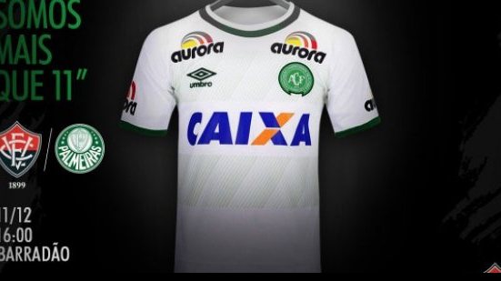 Imagem  Vitória vai usar uniforme da Chapecoense contra o Palmeiras