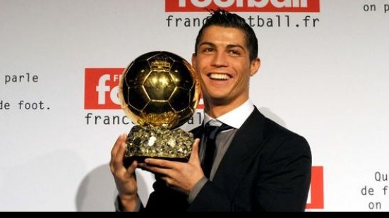 Imagem  Cristiano Ronaldo supera Messi em premiação; Neymar é o quinto