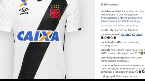 Imagem A caminho do Rio, Luis Fabiano posta foto com camisa do Vasco
