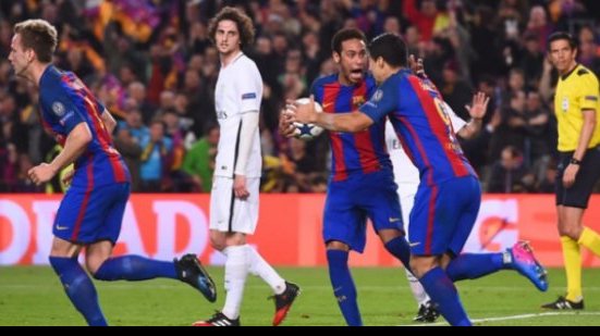 Imagem Em jogo histórico, Neymar brilha, Barça goleia o PSG e avança na Liga