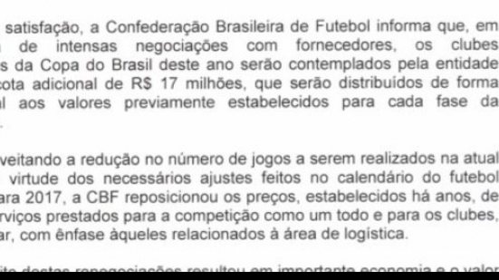 Imagem CBF registra aumento de cotas para a Copa do Brasil