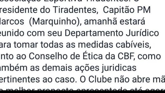Imagem Clube cearense acusa Vitória de suposto &#039;roubo&#039; de atleta