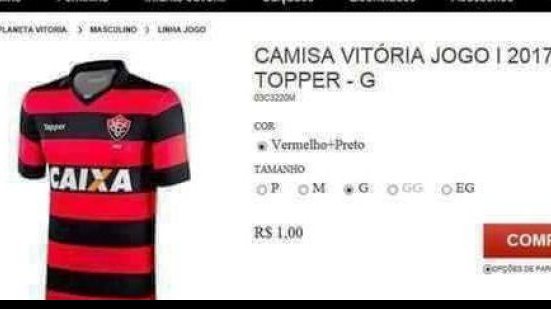Imagem Nova camisa do Vitória é vendida por R$ 1 em site rubro-negro