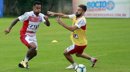 Imagem Bahia faz treino tático e Preto Casagrande esboça time que deve pegar o Atlético/GO