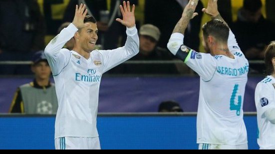 Imagem CR7 faz dois e Real vence Borussia pela Liga; Talisca marca em vitória do Besiktas