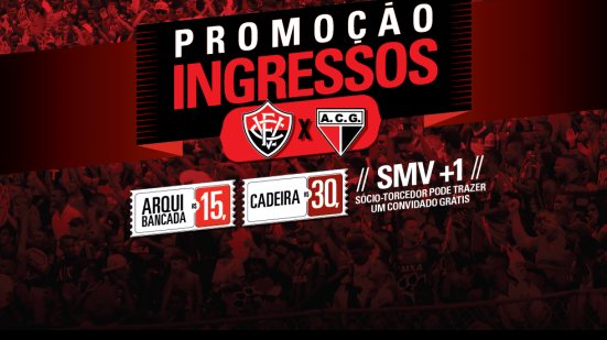 Imagem Com promoções e ingresso de R$ 7,50, Vitória inicia vendas para duelo com o Atlético-GO 