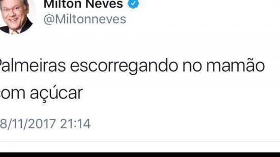Imagem Milton Neves deprecia Vitória ao provocar Palmeiras por derrota