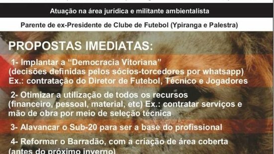 Imagem Candidato promete tomar decisões através do WhatsApp e acabar com engarrafamento no Barradão