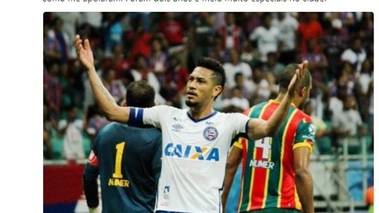 Imagem Em rede social, atacante se despede do Bahia: "Estarei sempre na torcida"