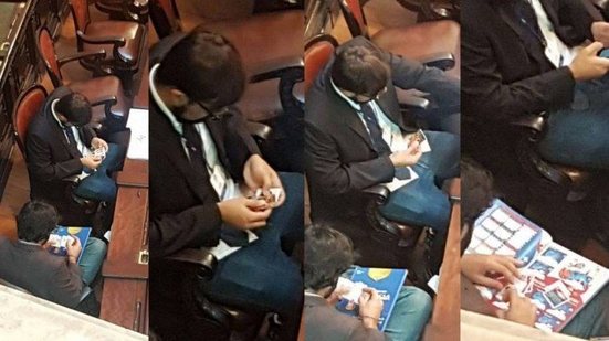 Imagem Deu ruim! Assessor parlamentar flagrado trocando figurinhas em sessão na Alerj é exonerado