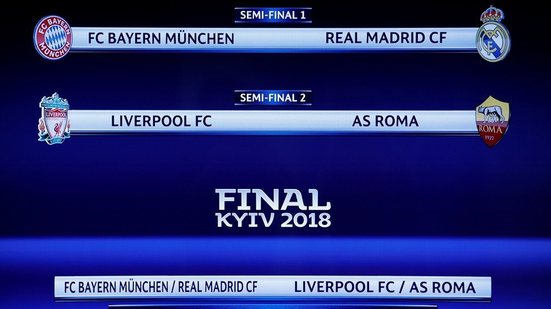 Imagem Quem leva? Sorteio define semifinais da Champions com Real x Bayern e Roma x Liverpool