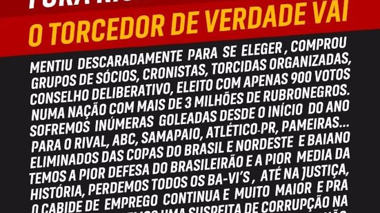 Imagem Torcida do Vitória faz novo protesto contra Ricardo David